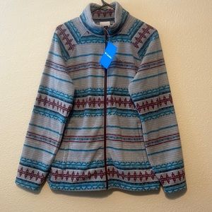 Womens Large Columbia Patterned Zip Up